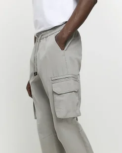 River Island slim fit ripstop cargo trousers Grey Best