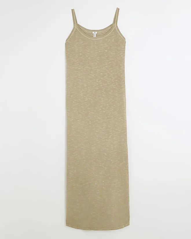 River Island split hem bodycon maxi dress Grey Hot