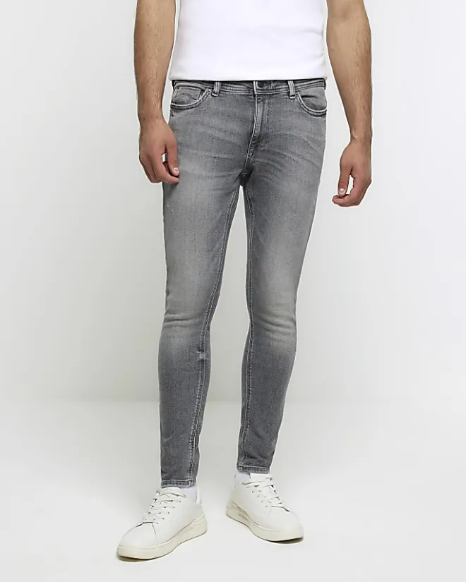 River Island spray on super skinny fit jeans Grey Outlet