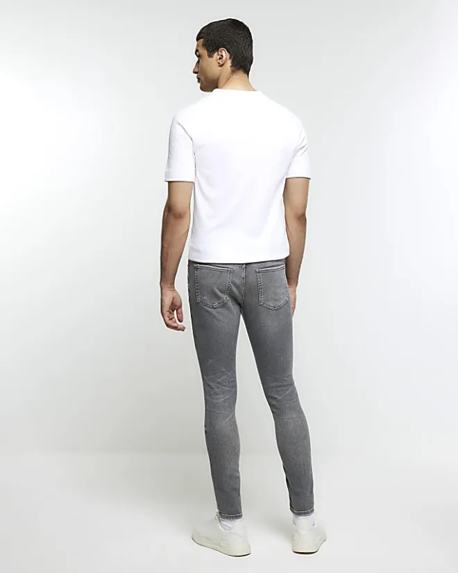 River Island spray on super skinny fit jeans Grey Outlet