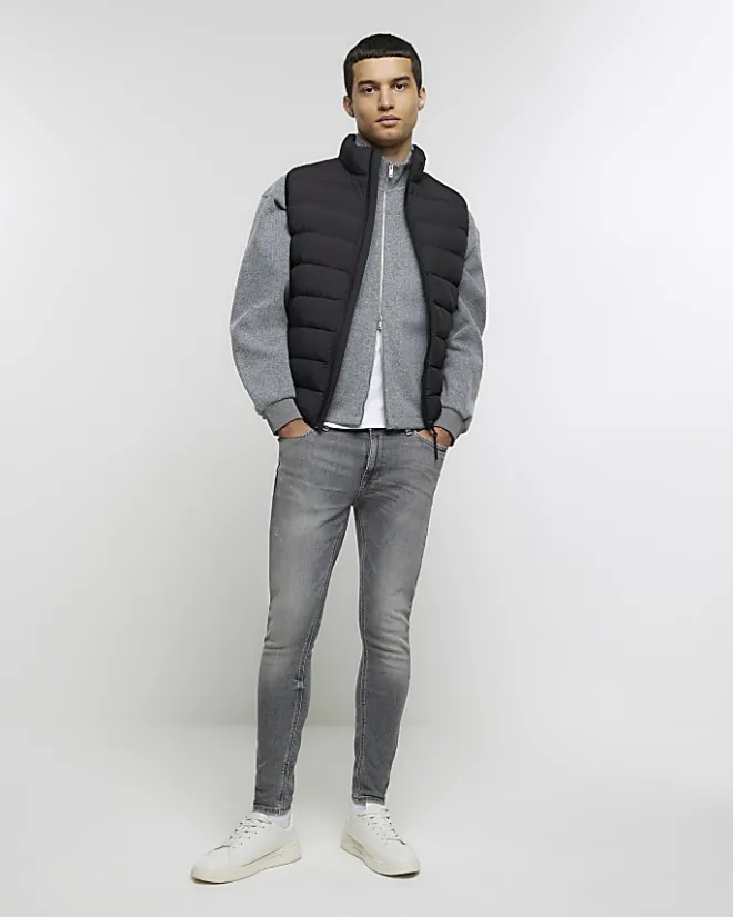 River Island spray on super skinny fit jeans Grey Outlet