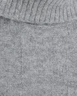 River Island textured roll neck jumper midi dress Grey Best
