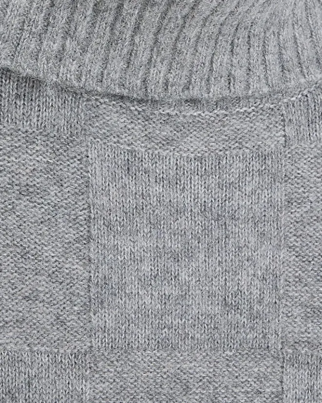 River Island textured roll neck jumper midi dress Grey Best
