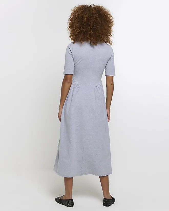 River Island t-shirt midi dress Grey Fashion
