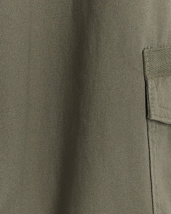 River Island belted utility cargo trousers Khaki Sale