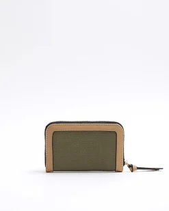 River Island canvas zip purse Khaki Discount