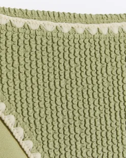 River Island crinkle tie side bikini bottoms Khaki Best