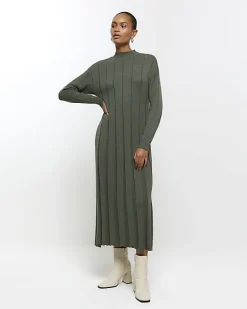 River Island high neck jumper maxi dress Khaki Best