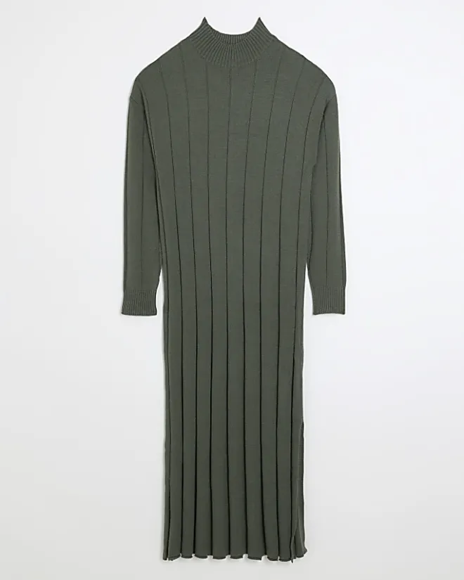 River Island high neck jumper maxi dress Khaki Best