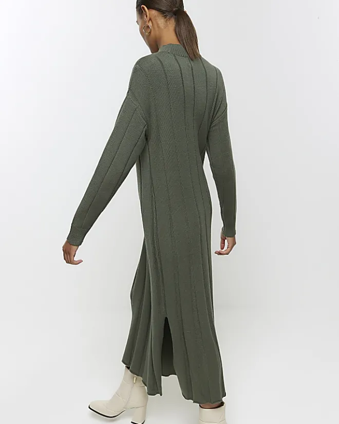 River Island high neck jumper maxi dress Khaki Best