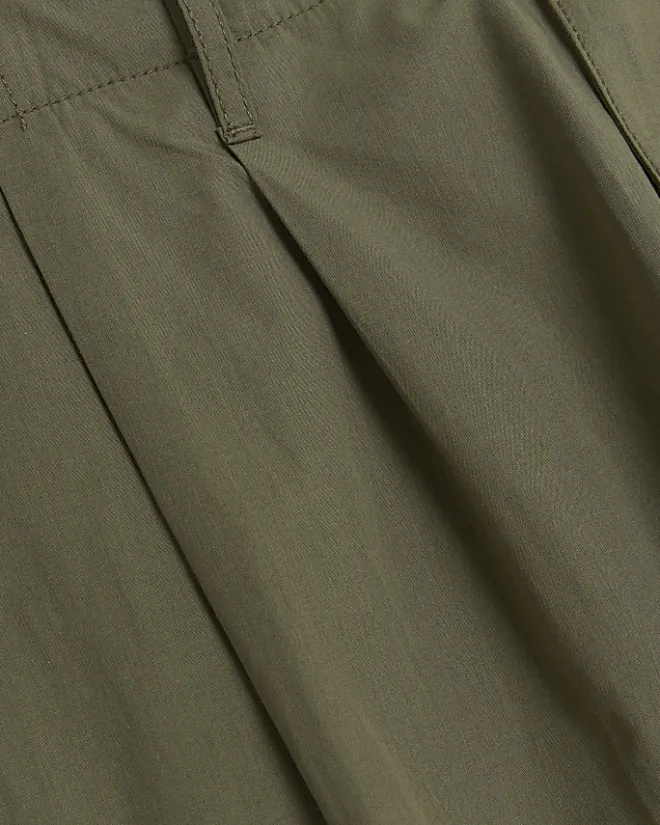 River Island High Waisted Tapered Trousers Khaki Online