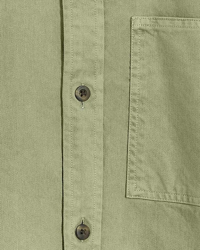 River Island regular fit chest pocket shirt Khaki Best