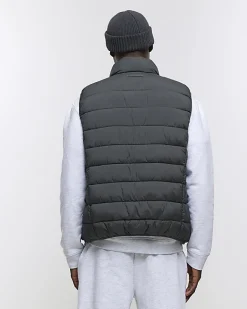 River Island regular fit padded gilet Khaki Online