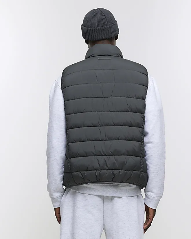 River Island regular fit padded gilet Khaki Online