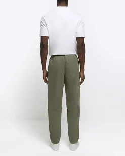 River Island regular fit pull on trousers Khaki Hot
