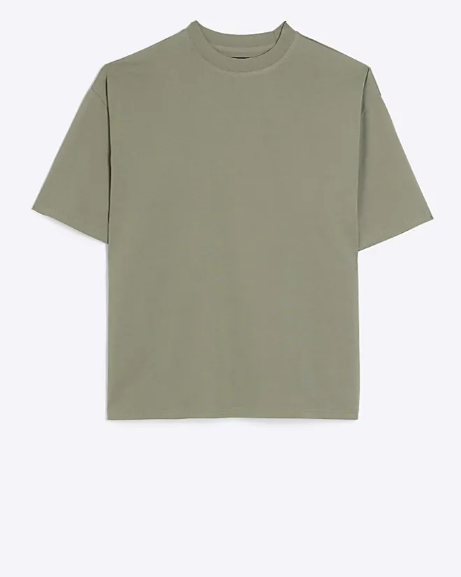 River Island RI Studio oversized fit t-shirt Khaki Clearance
