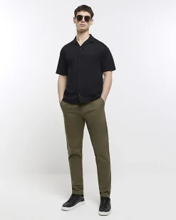 River Island slim fit casual chino trousers Khaki Fashion