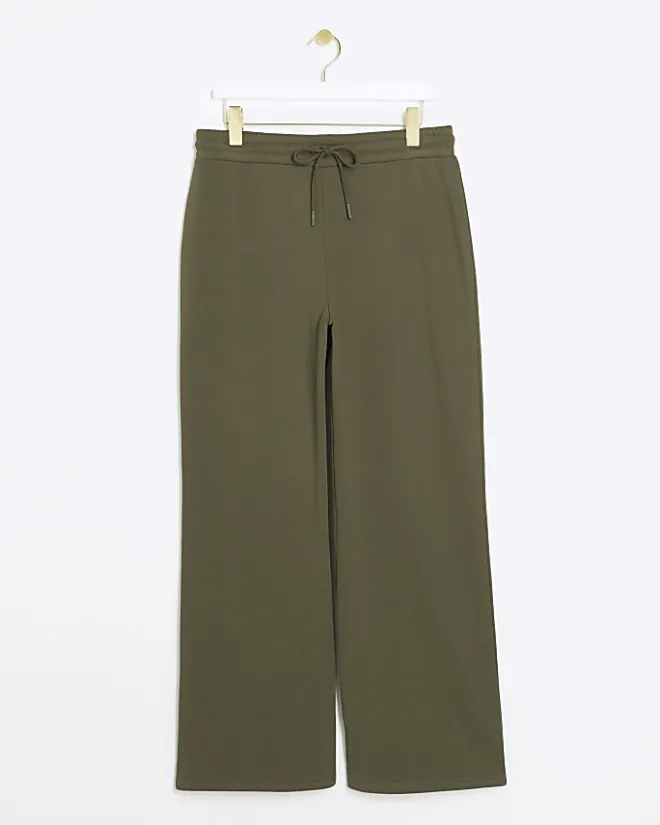 River Island wide leg joggers Khaki Clearance