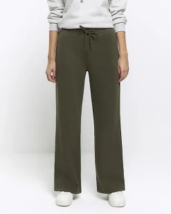 River Island wide leg joggers Khaki Clearance