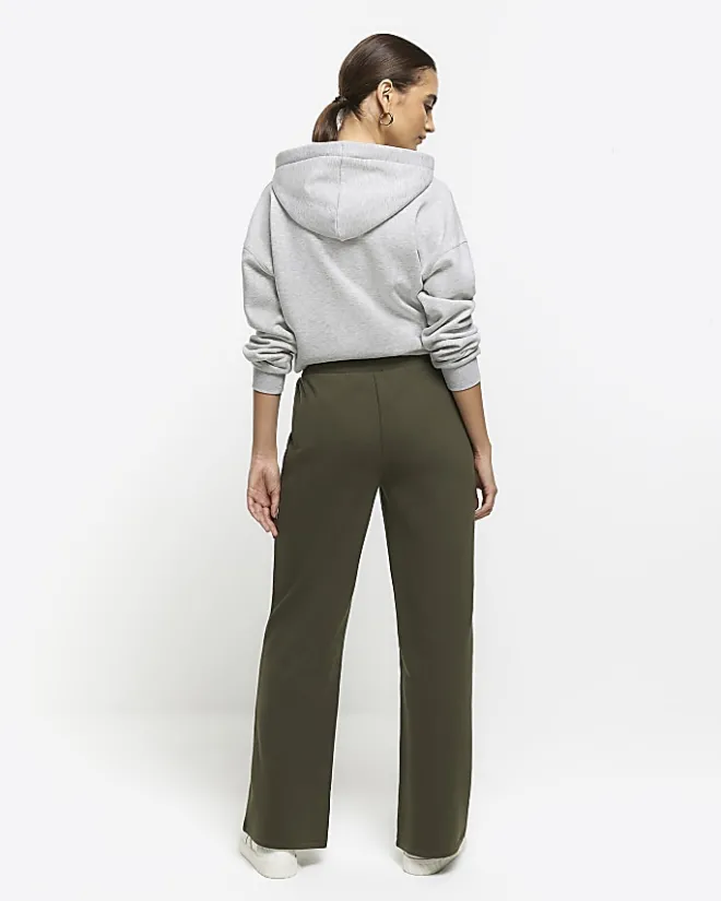 River Island wide leg joggers Khaki Clearance