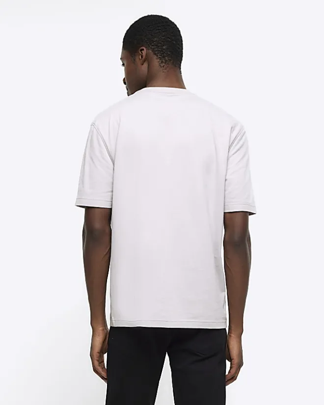 River Island Light regular fit t-shirt Grey Online