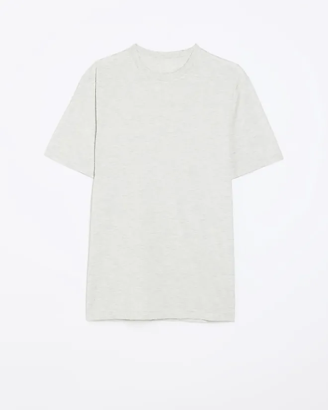 River Island Light slim fit t-shirt Grey Outlet