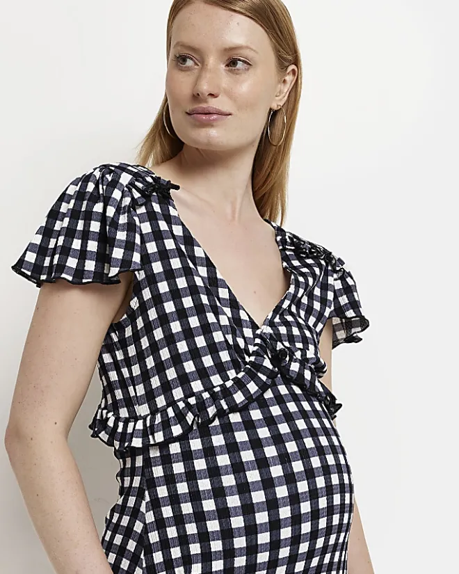 River Island Maternity frill mini dress Black Hot