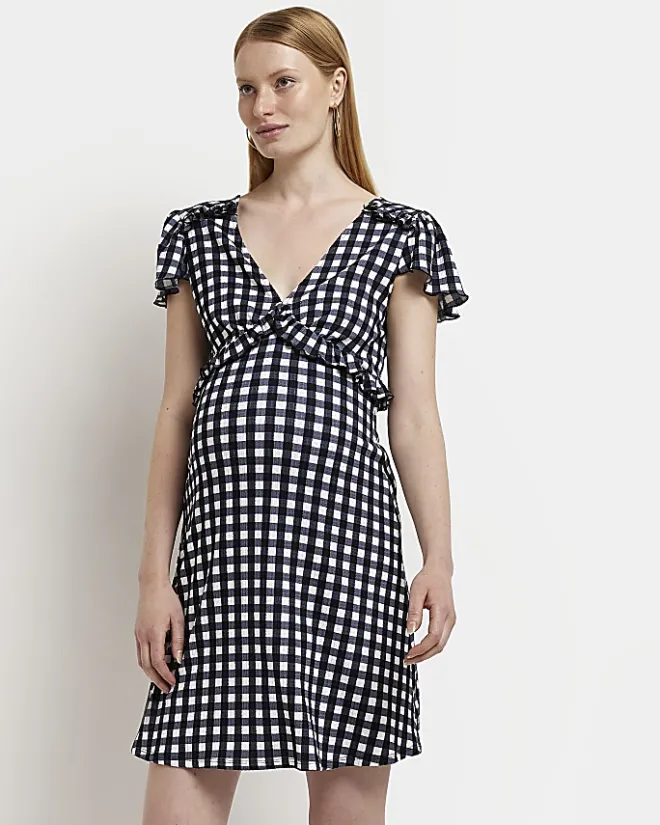 River Island Maternity frill mini dress Black Hot
