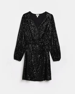 River Island Maternity sequin mini dress Black Clearance