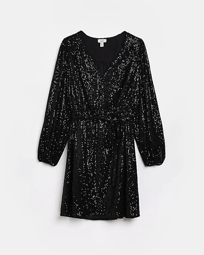River Island Maternity sequin mini dress Black Clearance