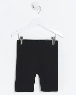 River Island Mini girls plain rib cycle shorts Black Discount