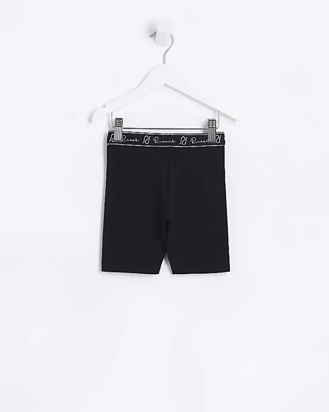 River Island Mini Girls RI Cycling Shorts Black Fashion