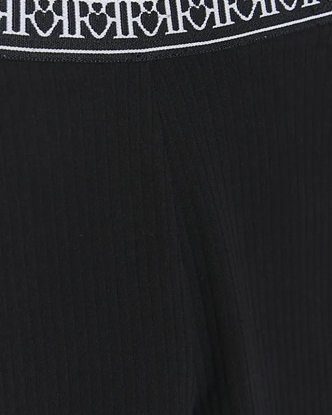 River Island Mini girls RI rib leggings Black Sale
