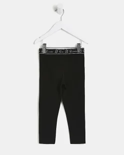 River Island Mini Girls RI Waistband Leggings Black Sale