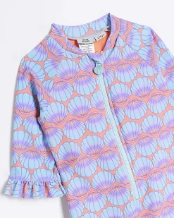 River Island Mini girls coral sun safe rash suit Orange Hot