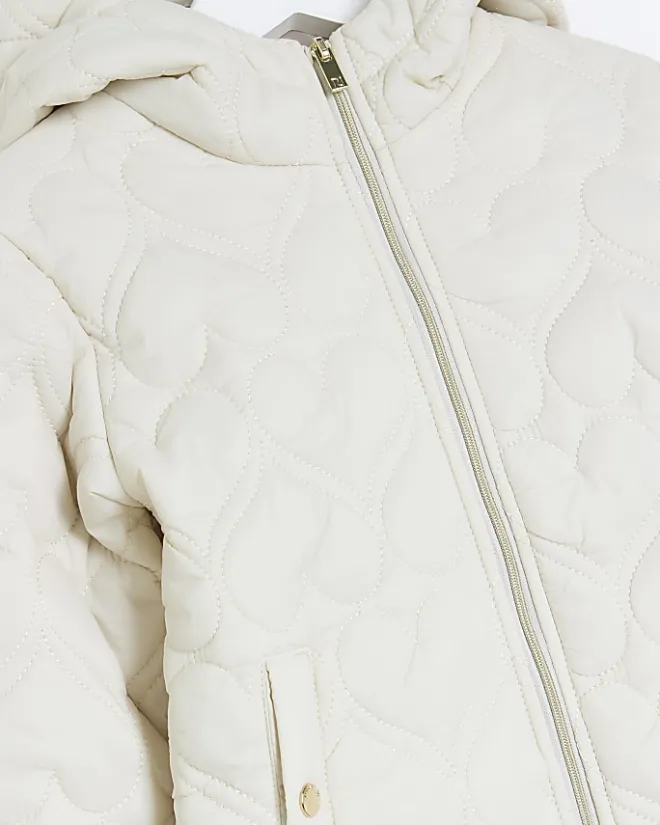 River Island Mini girls heart padded jacket Cream Best