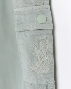 River Island Mini Girls Lyocell Cargo Trousers Green Outlet