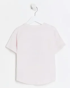 River Island Mini girls bear graphic t-shirt Pink Clearance