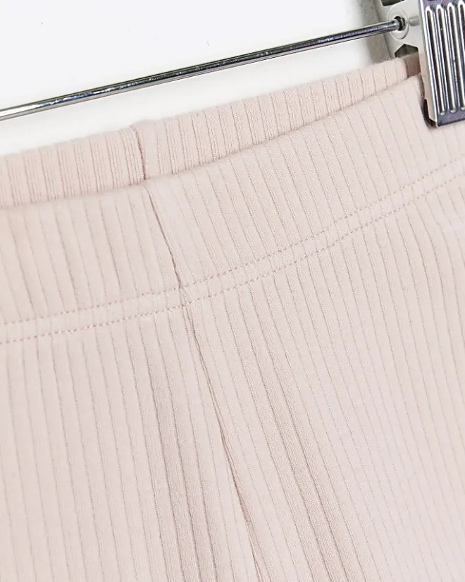 River Island Mini girls plain rib cycle shorts Pink Clearance