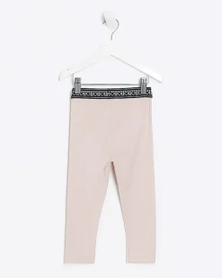River Island Mini girls RI rib leggings Pink Online