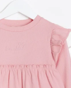 River Island Mini girls rib peplum top set Pink Best