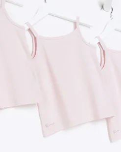 River Island Mini girls vests 3 pack Pink Online