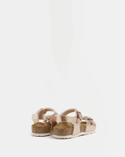 River Island Mini girls Rose Gold Birkenstock sandals Yellow Fashion