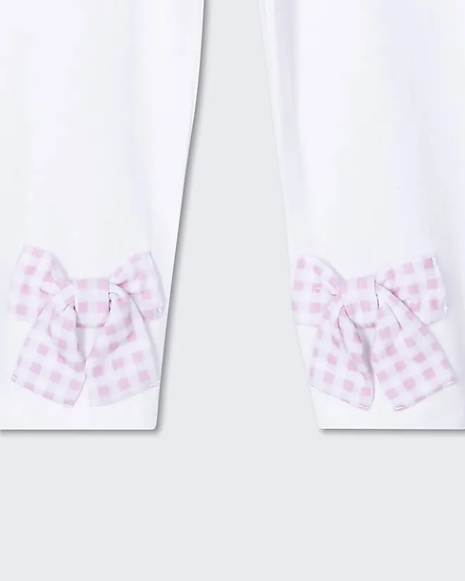 River Island Mini girls bow hem leggings White Discount