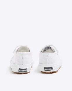 River Island Mini girls Superga velcro trainers White Online