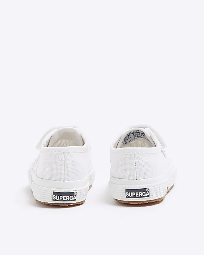 River Island Mini girls Superga velcro trainers White Online