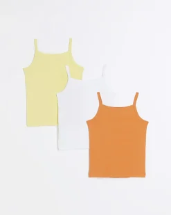 River Island Mini girls vests 3 pack Yellow Best