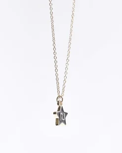 River Island Multi Coloured choker star necklace Pink Discount