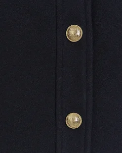 River Island Navy button detail crop jacket Blue Best