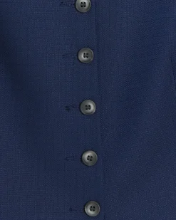 River Island Navy button front waistcoat Blue Discount